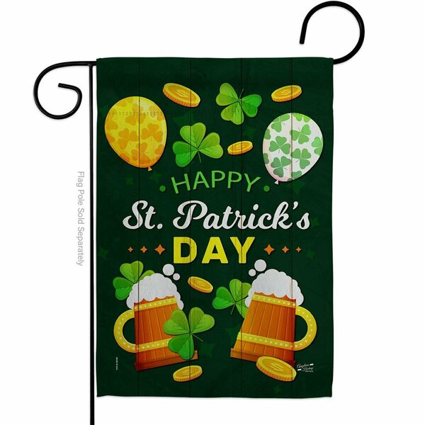 Patio Trasero Cheers on St Patrick Springtime Double-Sided Decorative Garden Flag, Multi Color PA3900465